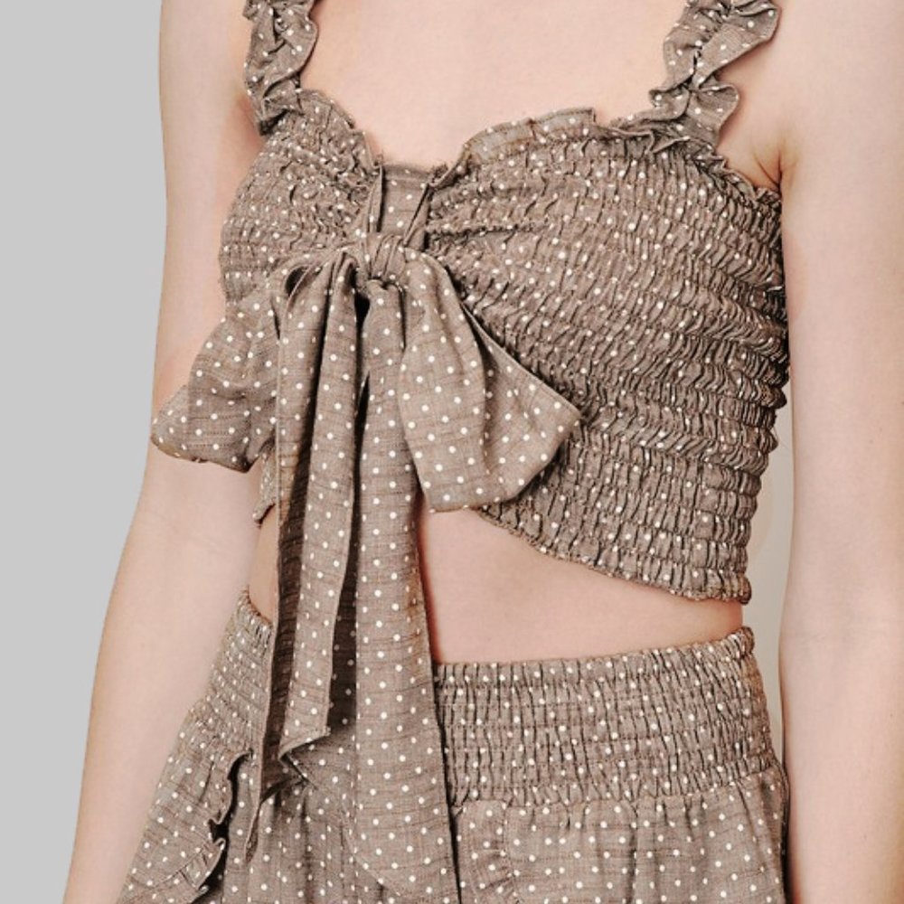 Woven summer matching top with shorts